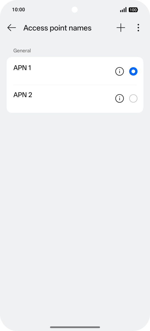 Press the field next to the data connection to activate it.
