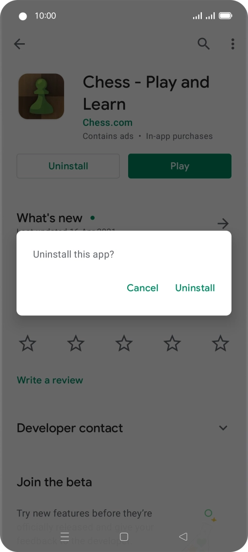 Press Uninstall.