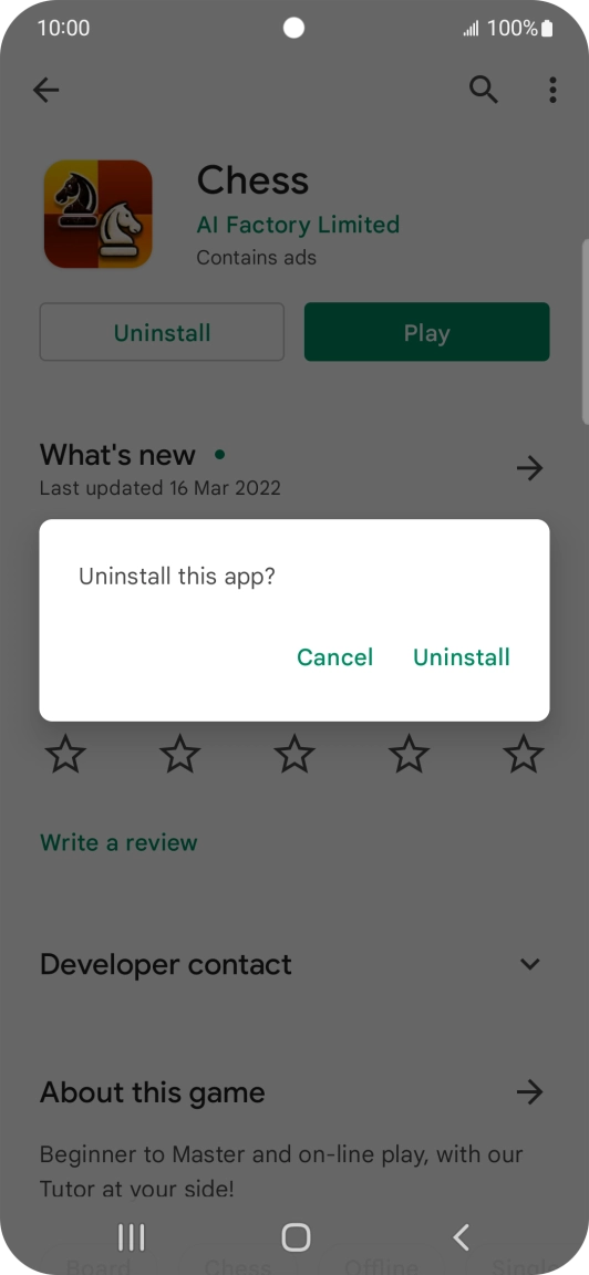 Press Uninstall.
