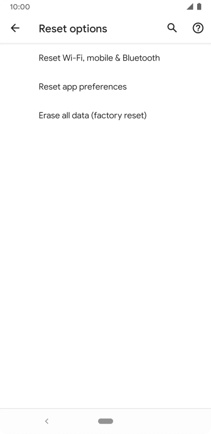 Press Erase all data (factory reset).