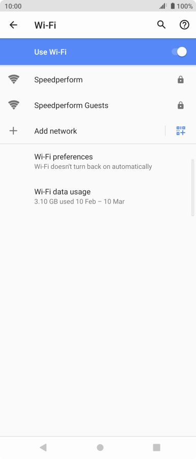 Press the required Wi-Fi network.