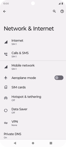 Press Mobile network.