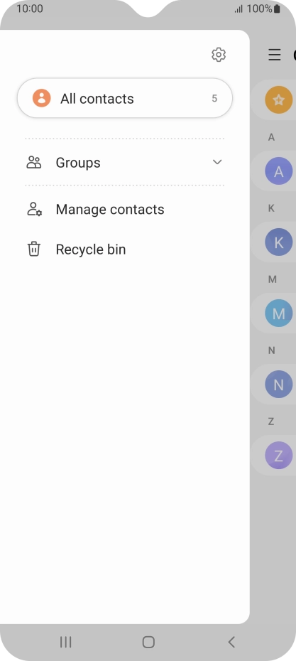 Press Manage contacts.
