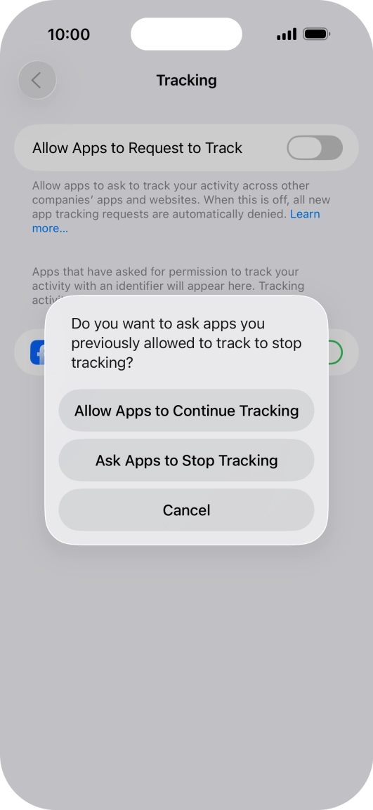 If you turn off the function, press the required setting.
