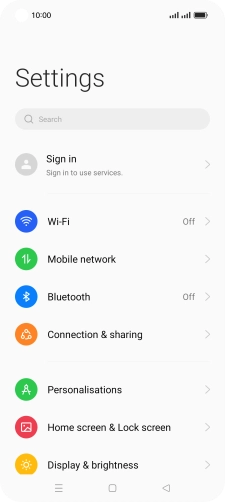 Press Mobile network.