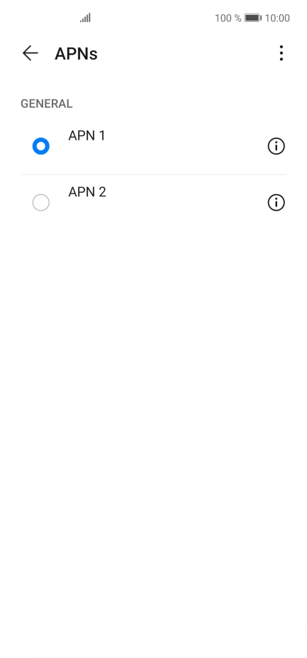 Press the field next to the required data connection to activate it.