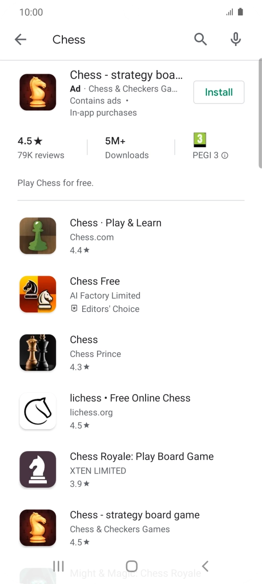 Press the required app.