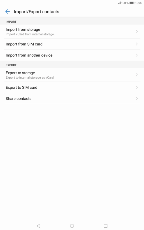 Press Import from SIM card.