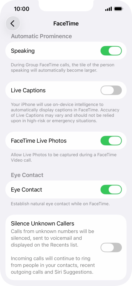 Press the indicator next to 
