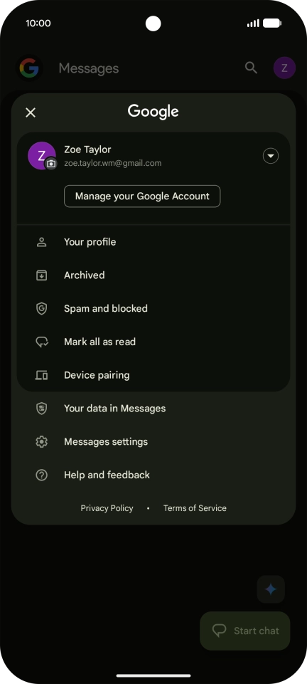 Press Messages settings.