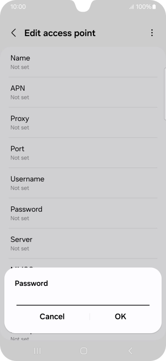 Key in secure and press OK.