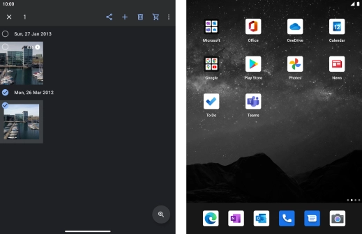 Press the required pictures or video clips to add them.