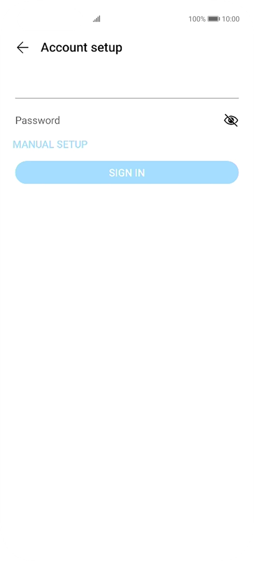 Press Password and key in the password for your email account.