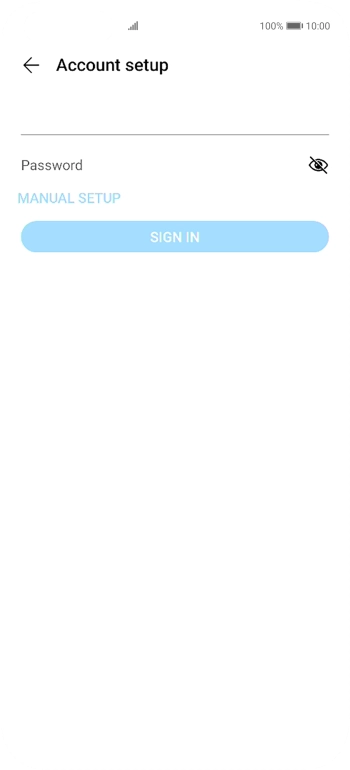 Press Password and key in the password for your email account.