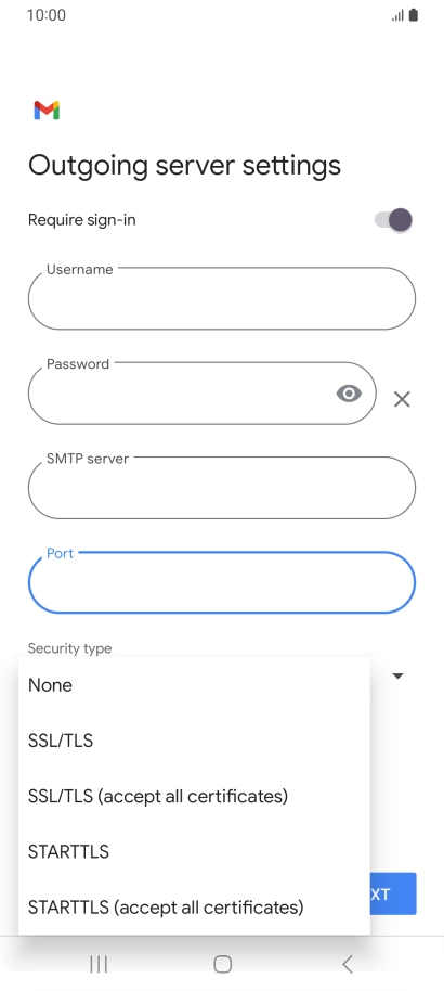 Press SSL/TLS.
