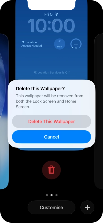 Press Delete This Wallpaper.