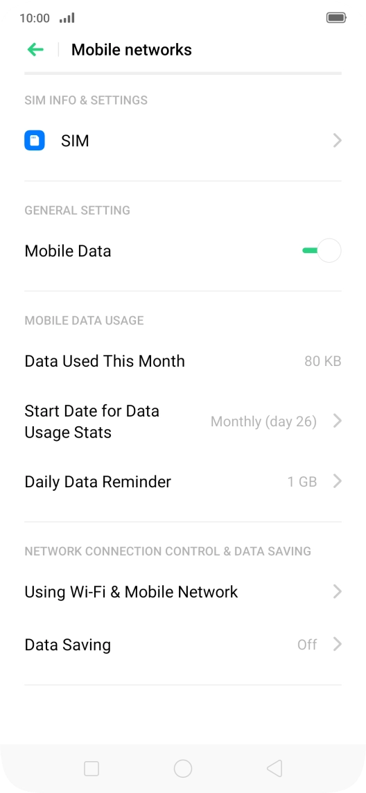 The total monthly data usage is displayed.