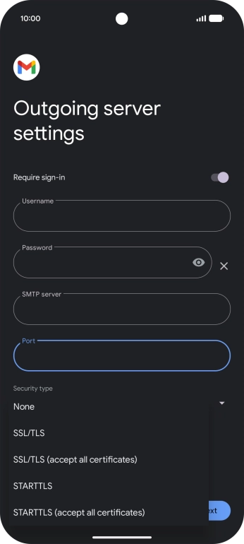 Press SSL/TLS.