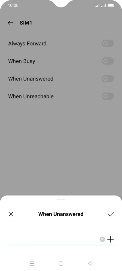 Key in +447953222222 and press the confirm icon.