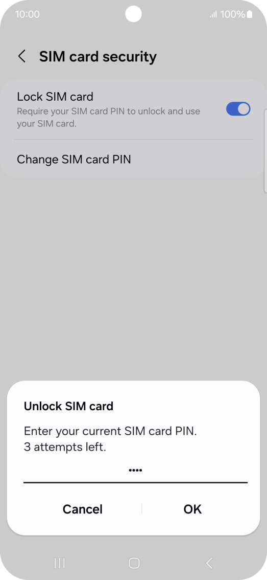 Key in your PIN and press OK. The default PIN is 1111.