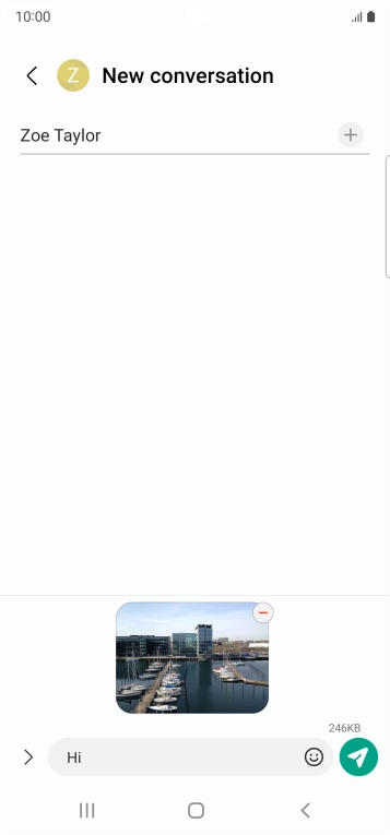 Press the send icon when you've finished your MMS.