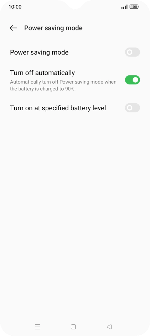 Press the indicators next to the required settings.