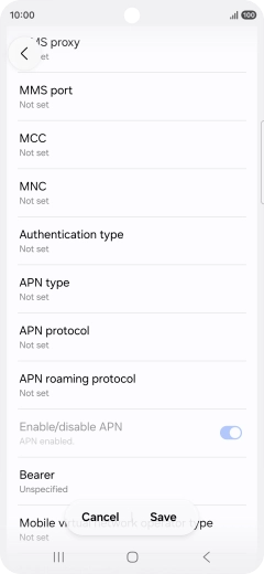 Press MMS port.