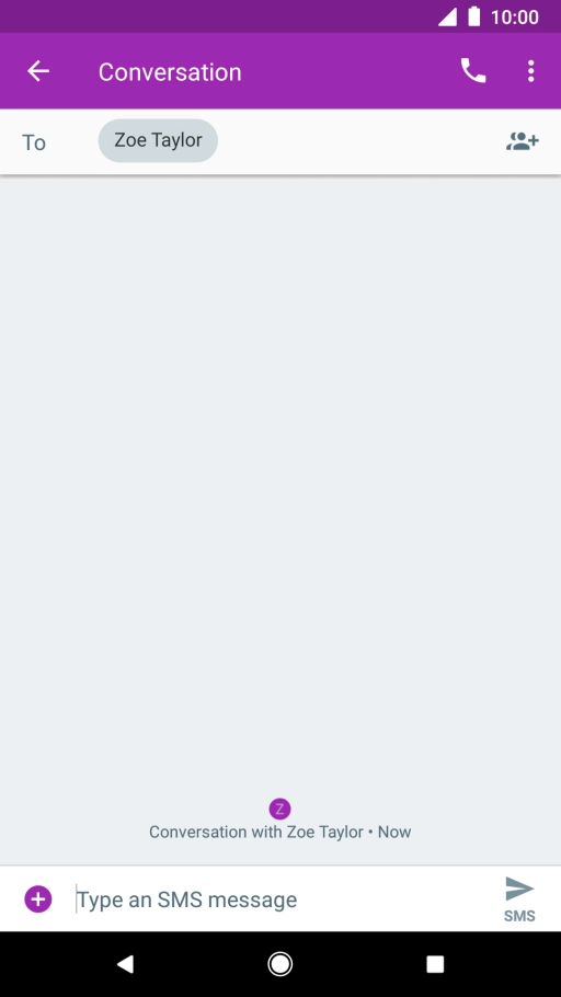 Press the text input field and write the text for your text message.