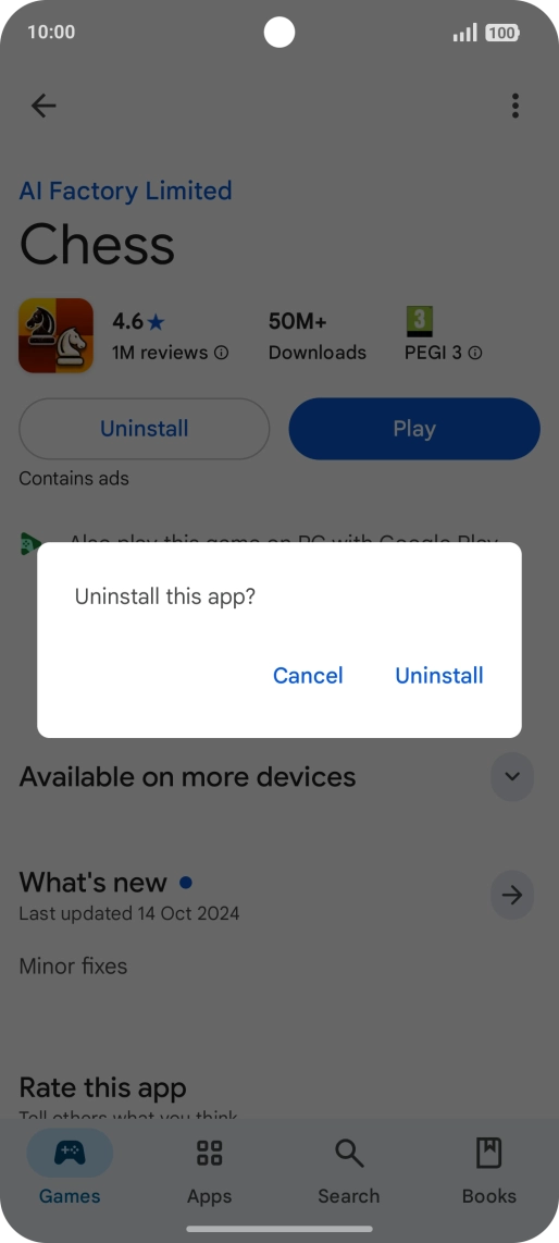 Press Uninstall.