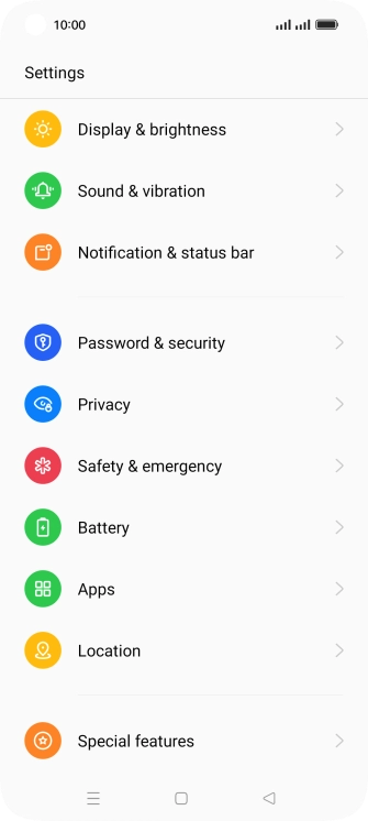 Press Notification & status bar.