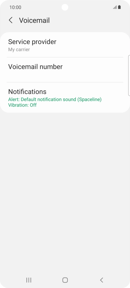 Press Voicemail number.