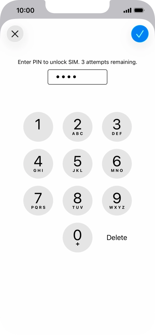 Key in your PIN and press the confirm icon. The default PIN is 1111.
