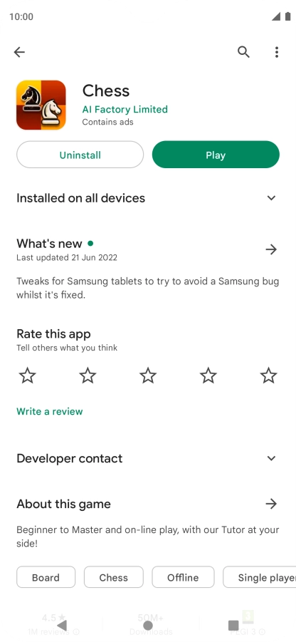 Press Uninstall.