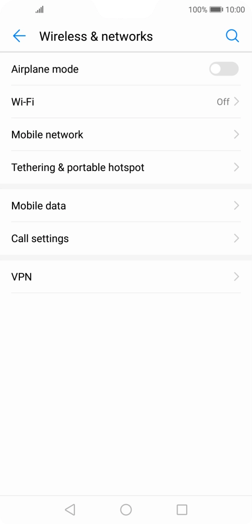 Press Mobile network.