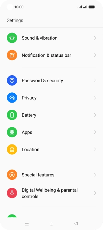 Press Notification & status bar.