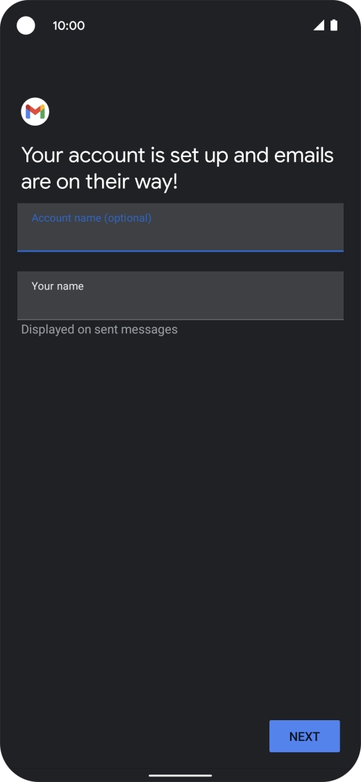Press Your name and key in the required sender name.