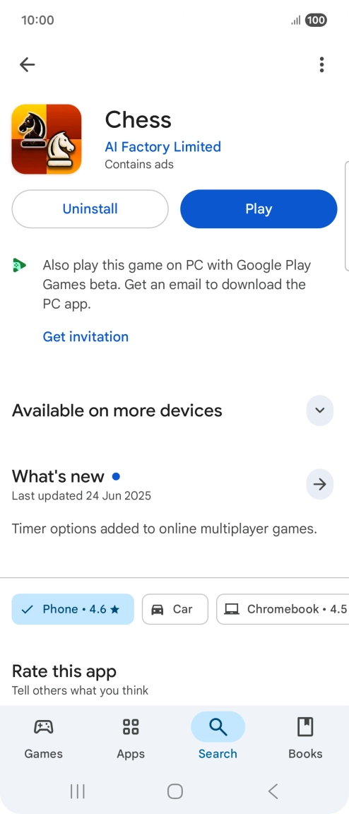 Press Uninstall.