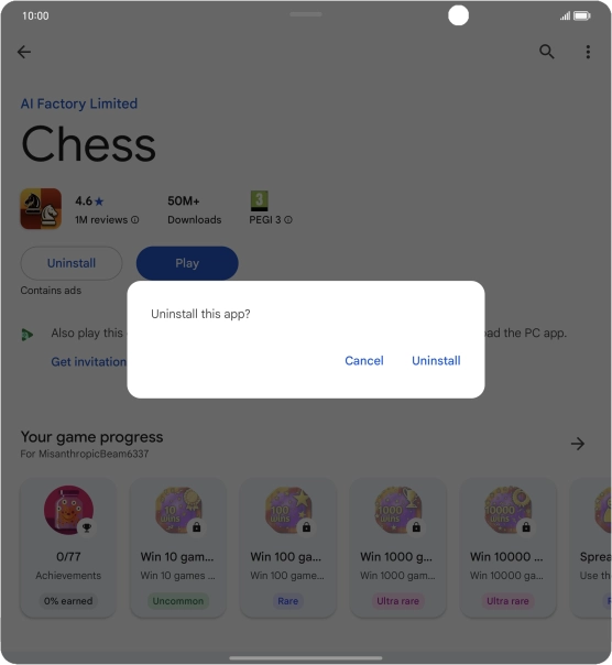 Press Uninstall.