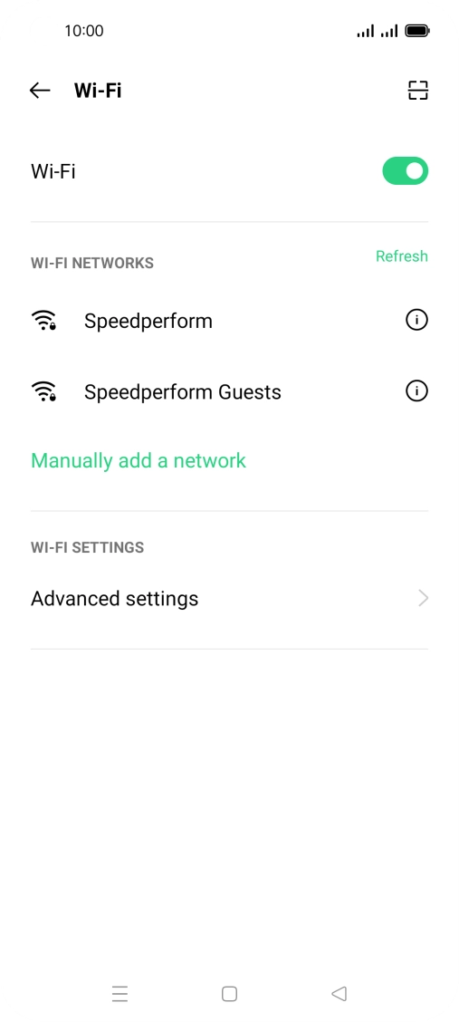 Press Advanced settings.