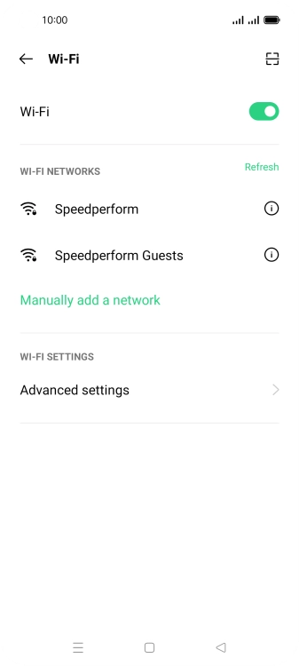 Press Advanced settings.