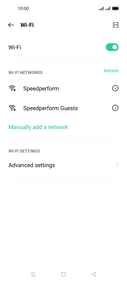 Press Advanced settings.