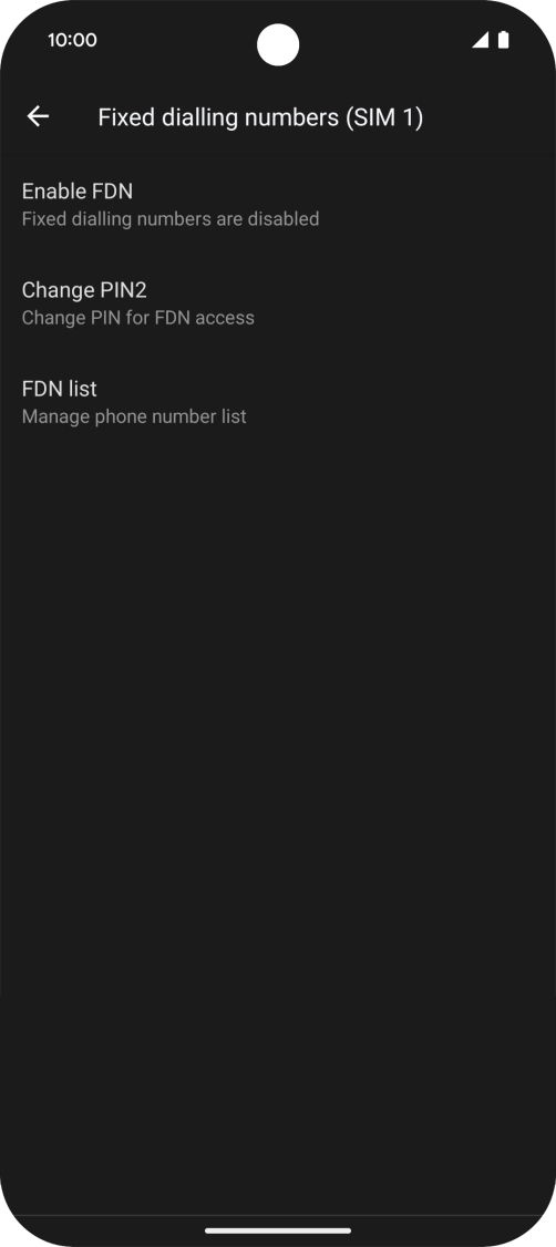 Press Enable FDN.