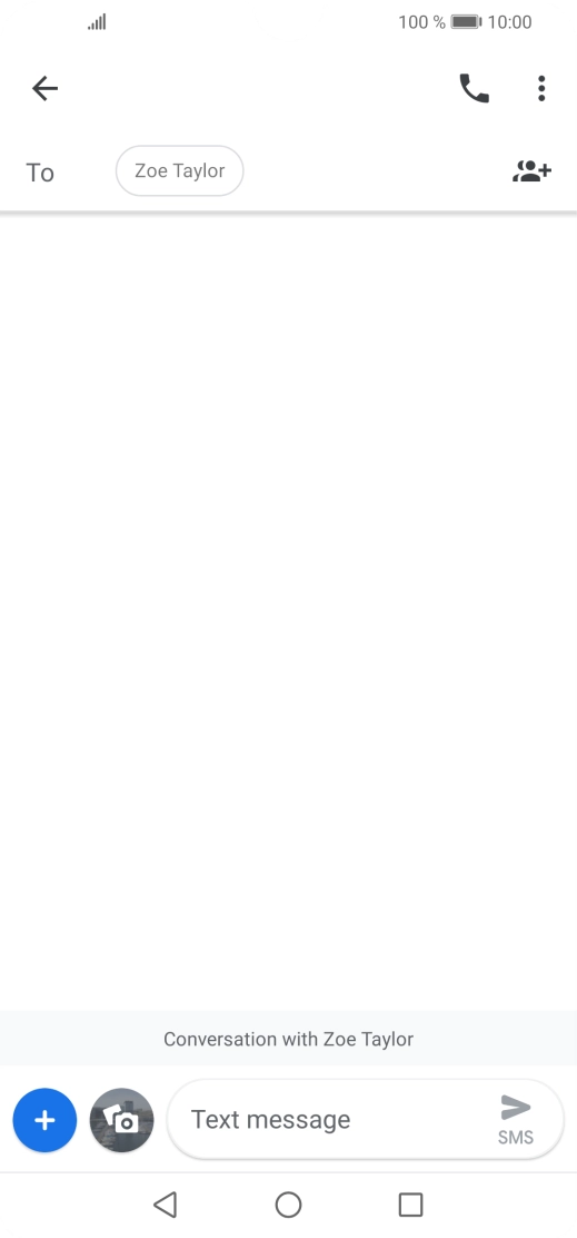Press the text input field and write the text for your SMS.