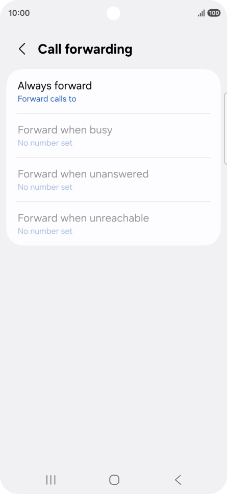 Press the required divert type.
