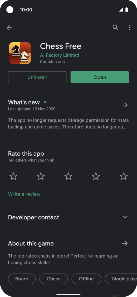Press Uninstall.