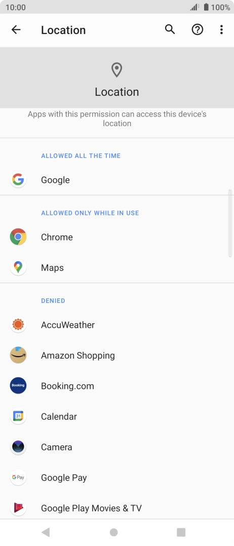 Press the required app.
