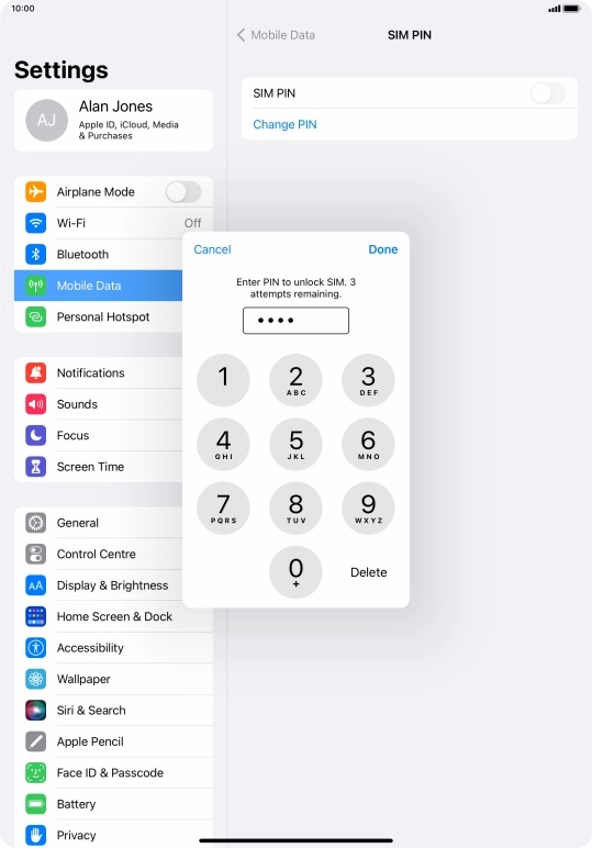 Key in your PIN and press Done. The default PIN is 1111.