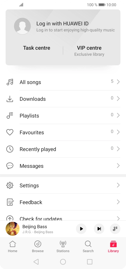 Press All songs.