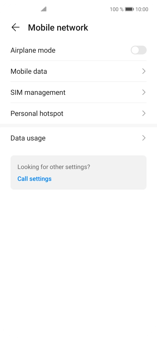 Press Mobile data.