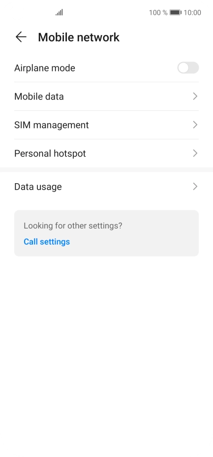 Press Mobile data.
